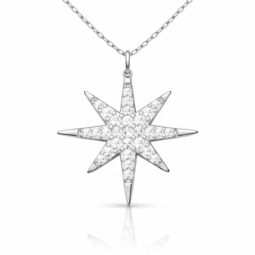 Gümüş Kutup Yıldızı Kadın Kolye