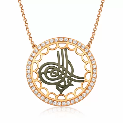 Gümüş Tuğralı Bayan Kolye