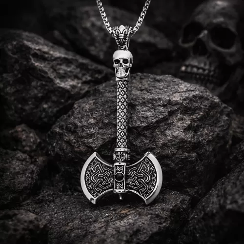 Gümüş Balta Erkek Kolye