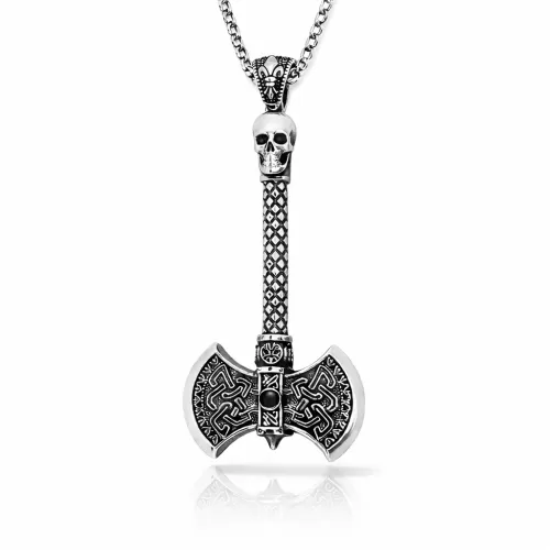 Gümüş Balta Erkek Kolye