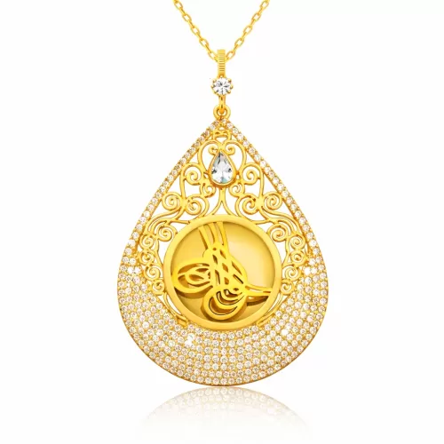 Gümüş Tuğra Bayan Kolye