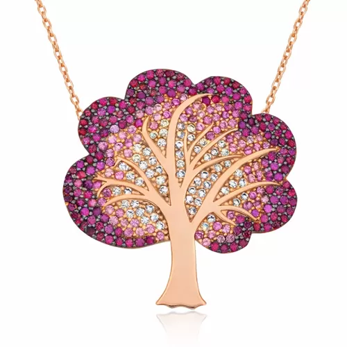 Gümüş Hayat Ağacı Bayan Kolye