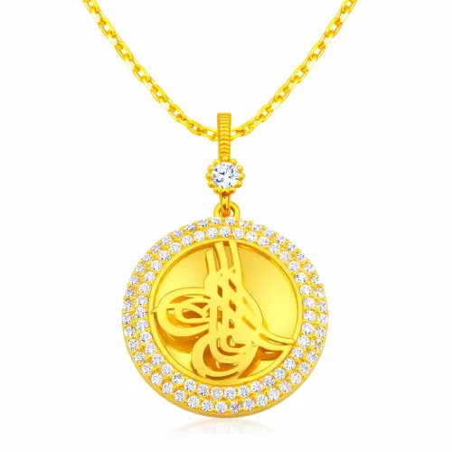 Gümüş Tuğralı Bayan Kolye