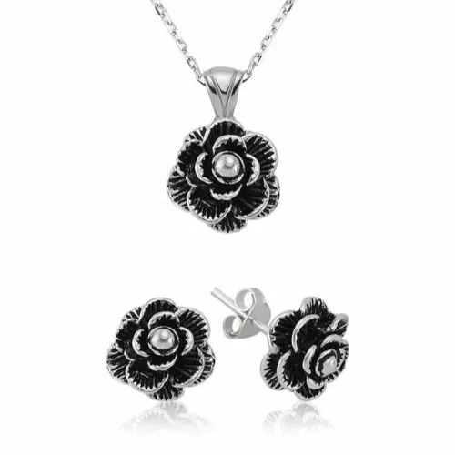 Gümüş Çiçek Bayan Set