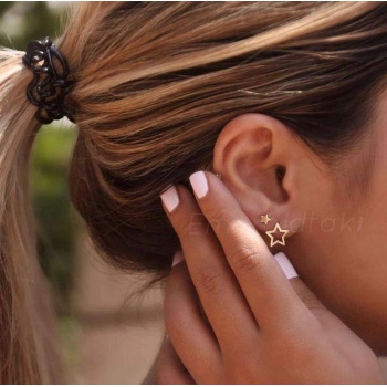 Büyük ve küçük yıldız küpe