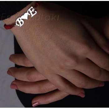 Harfli kalp bileklik