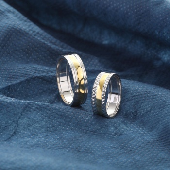 Çift renk Elmas kesim alyans modeli