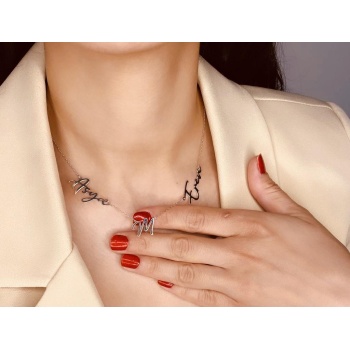 İmza Karakterli İsimli aile kolye