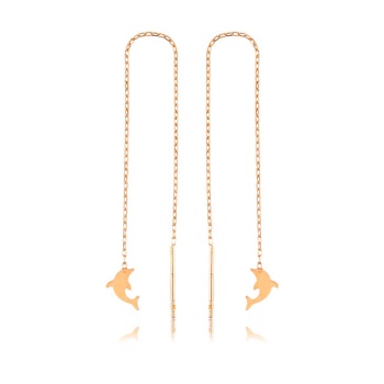 Gümüş Zincirli Yunus Balığı Küpe