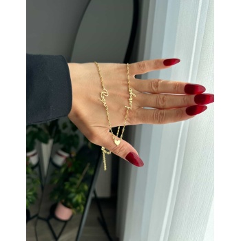 İki isimli kalp kolye