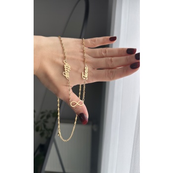 Çelik iki isim sonsuzluk kolye