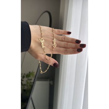 Çelik iki isim kolye