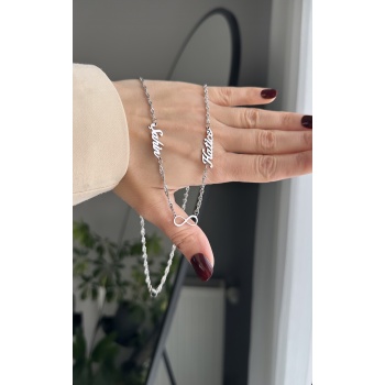 Çelik iki isimli sonsuzluk kolye