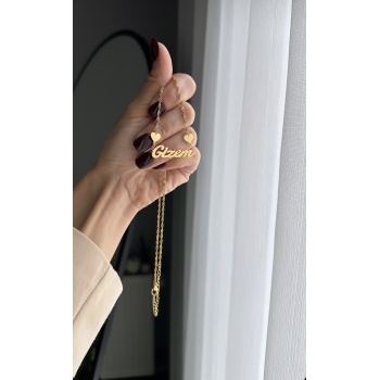 Çelik kalpli isimli kolye