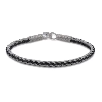 Gümüş İkili Örgü Kazaziye Bileklik