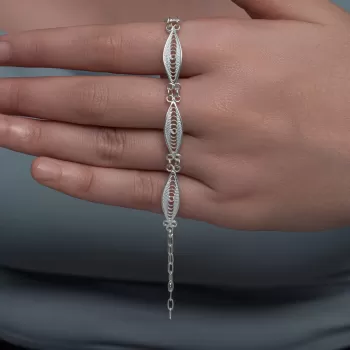 Gümüş Sonsuz Esinti Telkari Kadın Bileklik