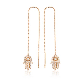 Gümüş Zincirli Fatma Ana Eli Küpe