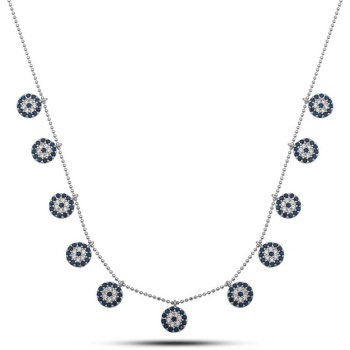 Gümüş Nazarlı Şans Kadın Kolye