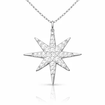 Gümüş Kutup Yıldızı Kadın Kolye