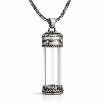 Gümüş İçi Açılabilen Muska Kabı Cevşen Erkek Kolye