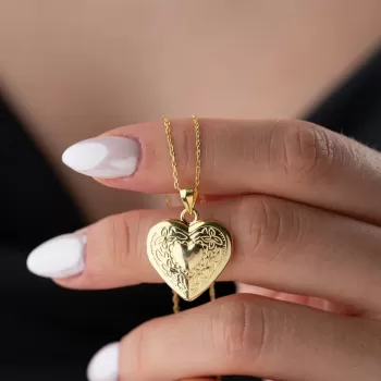 Gümüş Aşk Hatırası Açılır Kalp Kadın Kolye