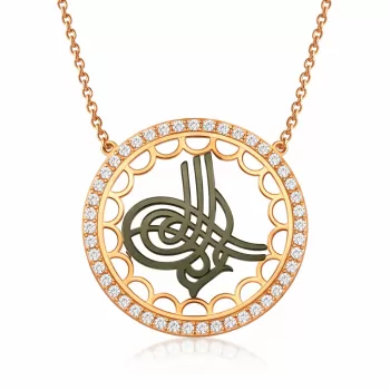 Gümüş Tuğralı Bayan Kolye