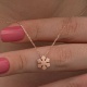 Gümüş Rose Minimal Kar Tanesi Kadın Kolye