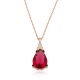 Gümüş Kırmızı Topaz Damla Kolye