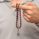 Gümüş Kahverengi Kazaz Püsküllü Sıkma Kehribar Tesbih