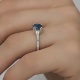 Gümüş Mavi Baget Tek Taş Kadın Yüzük