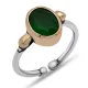 Gümüş Yeşil Taşlı Ayarlanabilir Otantik Kadın Yüzük