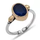 Gümüş Lacivert Taşlı Ayarlanabilir Otantik Kadın Yüzük