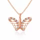 Gümüş Rose Kelebek Kadın Kolye