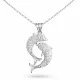 Gümüş Çift Yunus Balığı Kadın Kolye