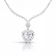 Gümüş Beyaz Zirkon Taşlı Kalp Kadın Kolye