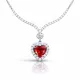 Gümüş Kırmızı Zirkon Taşlı Kalp Kadın Kolye