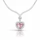 Gümüş Pembe Zirkon Taşlı Kalp Kadın Kolye