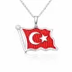 Gümüş Türk Bayrağı Kadın Kolye