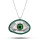 Gümüş Zümrüt Göz Koruyucu Kadın Kolye