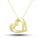 Gümüş Gold Çifte Kalp Aşk Kadın Kolye