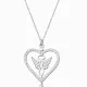 Gümüş Kalp İçinde Kanatlı Sonsuzluk Kolye
