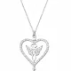 Gümüş Kalp İçinde Kanatlı Sonsuzluk Kolye