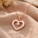 Gümüş Rose Minik Kalpli Tektaş Kadın Kolye