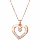 Gümüş Rose Minik Kalpli Tektaş Kadın Kolye