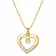 Gümüş Gold Minik Kalpli Tektaş Kadın Kolye