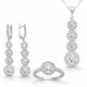 Gümüş Sıralı Dört Taş Bayan Set