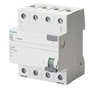 Residual Current Operated Circuit Breaker, 4-pole, Type Ac, In: 63 A, 30 Ma, Un Ac: 400v
