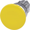 Mushroom Pushbutton, 22mm, Round, Metal, Shıny, Yellow, 40mm, Momentary Contact Type
