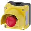 Enclosure For Command Devices, 22 Mm, Round, Enclosure Material Plastic, Enclosure Top Part Yellow, 1 Control Point Plastic, With Protective Collar, A=emergency Stop Mushroom Pushbutton Red, 40 Mm, Ro