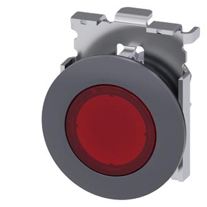 Sirius Act Mat Metal Yassı Tip Yay Dönüşlü 30 Mm Işıklandırılabilir Buton Kırmızı